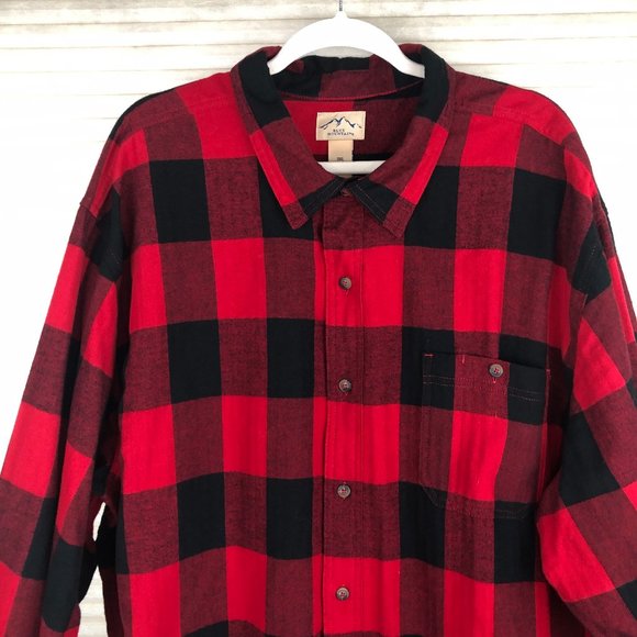 Blue Mountain Buffalo Plaid Cozy Cotton Flannel Button Down Shirt Cabincore - Picture 4 of 13